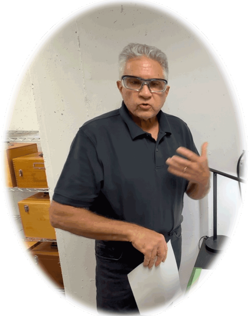Karpowicz in lab teaching pressure sensitive adhesive chemistry